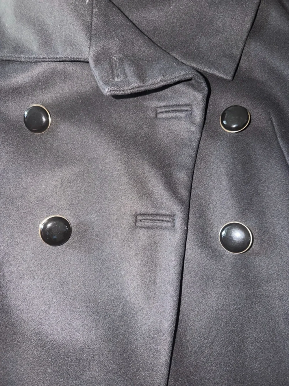 French Connection Black Double-Breasted Pea Coat